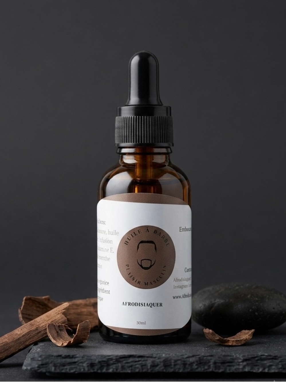 Afrodisiaquer Beard Oil - Amber Bottle with Black Dropper